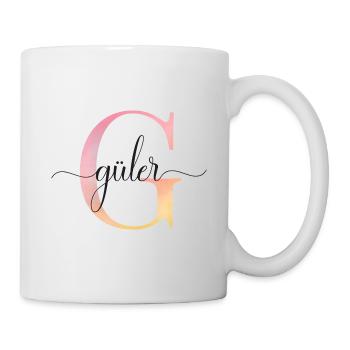 L | Monogramme | Nom | GülerAquarelle - Mug blanc - blanc - Droite