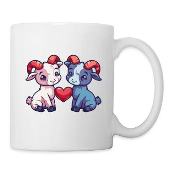 Mountain Goat Comic Couple Love - Mug - white - Right