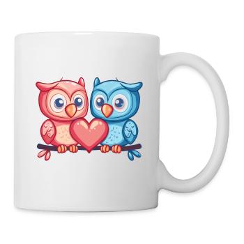 Owl Couple In Love Animal Valentine's Day - Mug - white - Right