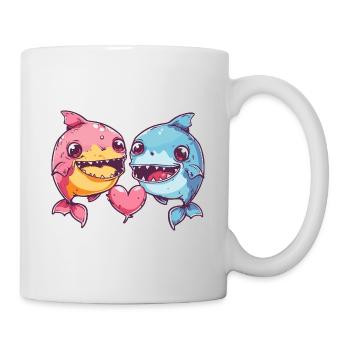 Piranha Couple Pisces In Love Animal Valentine's Day - Mug - white - Right