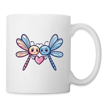 Libellule Couple Amoureux Animal Saint Valentin - Mug blanc - blanc - Droite