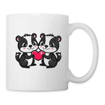 Stinktier Paar Verliebt Tier Valentinstag - Tasse - Weiß - Rechts