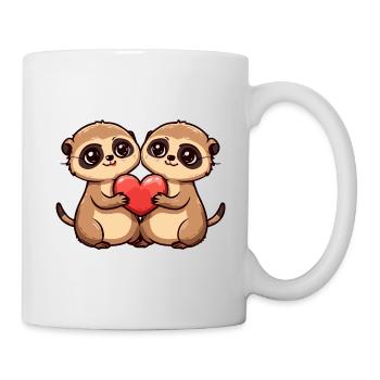Suricate Couple Amoureux Animal Saint Valentin - Mug blanc - blanc - Droite