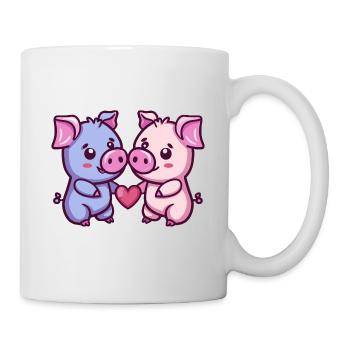 Pig Couple Love Couple In Love - Mug - white - Right