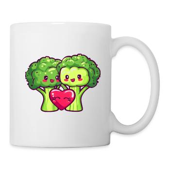 Brocoli Couple Amour Coeur Saint Valentin - Mug blanc - blanc - Droite