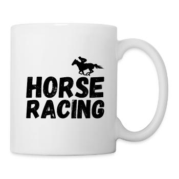 Horse Racing Black T Shirt Design - Mug - white - Right