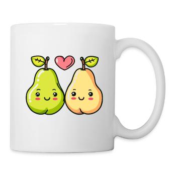 Birne Paar Liebe Herz Lustig - Tasse - Weiß - Rechts