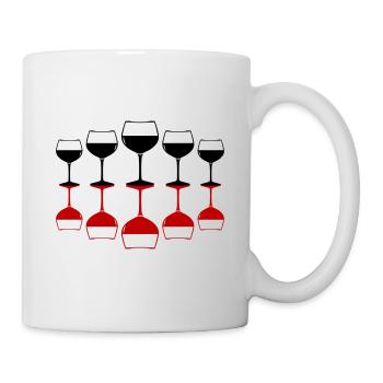 Verre à vin rouge symbole de vin - Mug blanc - blanc - Droite