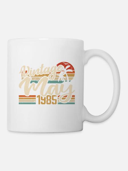 Anniversaire Vintage Mai 1985 Né(e) en Mai 1985 - Mug blanc - blanc
