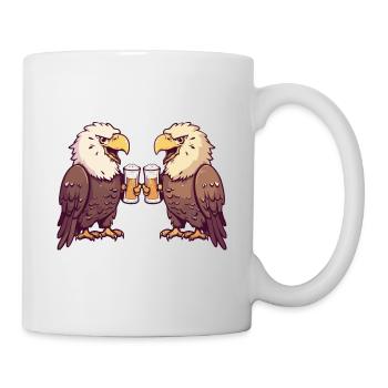 Adler Comic Bier Lustig Saufen - Tasse - Weiß - Rechts