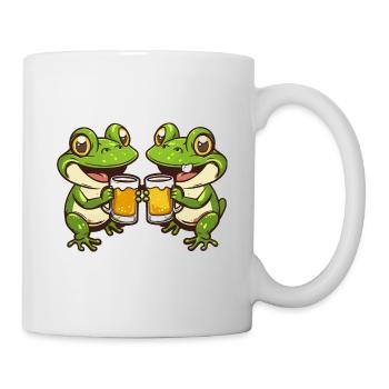 Frosch Bier Lustig Saufen - Tasse - Weiß - Rechts