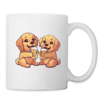 Golden Retriever Hunde Bier Lustig - Tasse - Weiß - Rechts