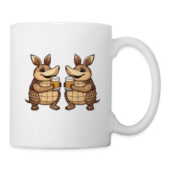Gürteltier Bier Party Trinken - Tasse - Weiß - Rechts
