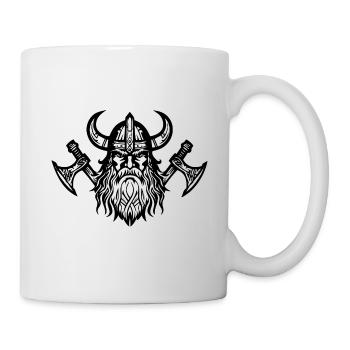 Wikinger mit Axt und Helm - Tasse - Weiß - Rechts