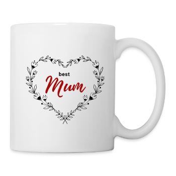 meilleure maman - coeur coeur fleur coeur - fête des mères maman - Mug blanc - blanc - Droite