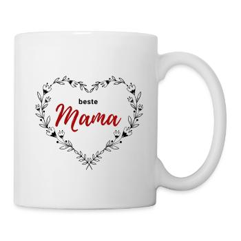 Meilleure maman - Fleur Coeur Coeur Coeur - Maman Cadeau - Mug blanc - blanc - Droite