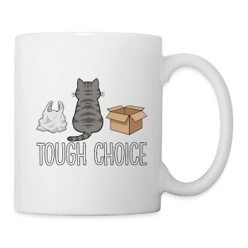 Tough Choice Funny Cat Saying - Mug - white - Right