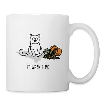 It wasn't me – Funny cat motif flower pot - Mug - white - Right