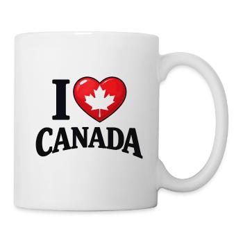 I Love Canada – Ahornblatt-Botschaft - Tasse - Weiß - Rechts