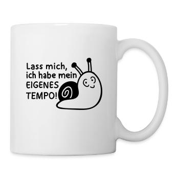 Mein Tempo - Schnecke 1 - Tasse - Weiß - Rechts
