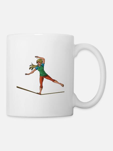 Female slackliner - slackline lover - Mug - white