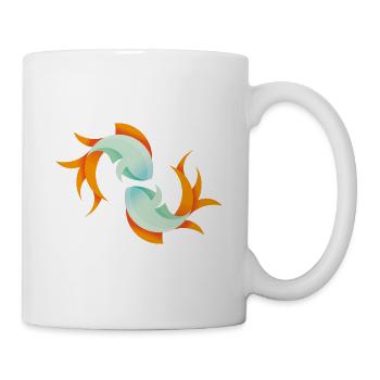 Poissons poissons signe du zodiaque cadeau pêche océan - Mug blanc - blanc - Droite
