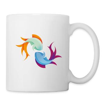 Poissons poissons signe du zodiaque cadeau pêche océan - Mug blanc - blanc - Droite