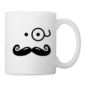 gentlemans mustache with glass / sir - Tasse - Weiß - Rechts