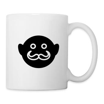 Gesicht Schnurrbart - Tasse - Weiß - Rechts
