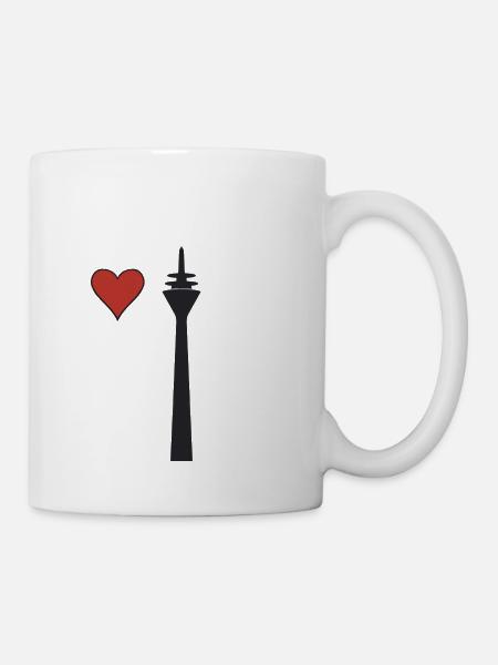 Rheinturm in Love - Tasse - Weiß