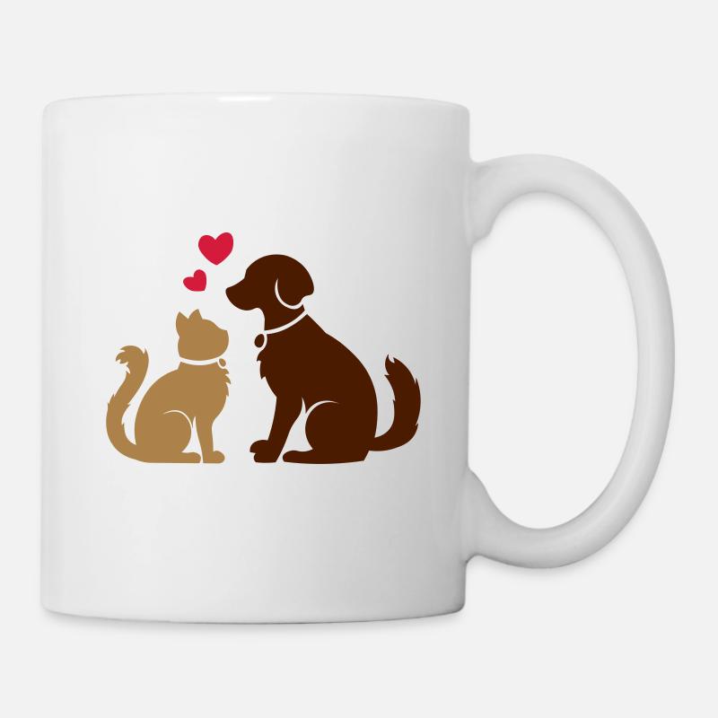 Tierisch gute Freunde / Katze und Hund / BFF - Tasse - Weiß