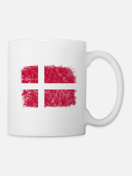 Denmark Danish Flag Dannebrog Scandinavia - Mug - white