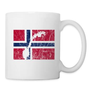 Norway Norwegian Flag Outline Scandinavia - Mug - white - Right