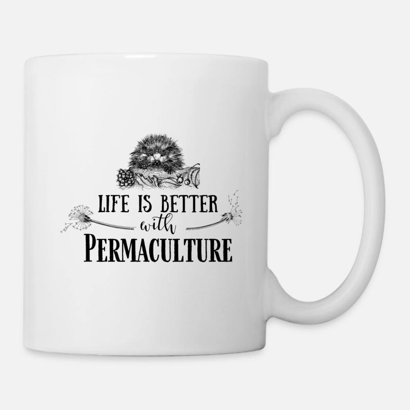 Life is better with Permaculture - Mug blanc - blanc