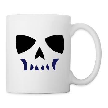 Comic Totenkopf Skull zweifarbig - Tasse - Weiß - Rechts