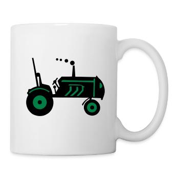 Traktor Landmaschine Schlepper - Tasse - Weiß - Rechts