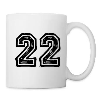 22 Nombre de maillot - Mug blanc - blanc - Droite
