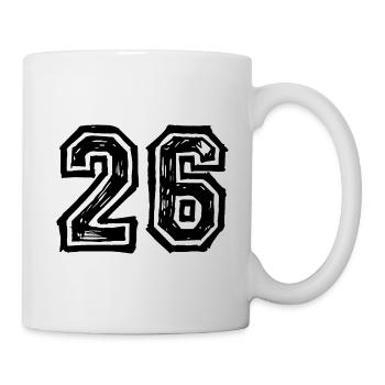 26 Nombre de maillot - Mug blanc - blanc - Droite