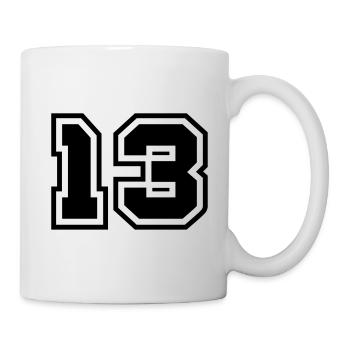 13 symbole de nombre - Mug blanc - blanc - Droite