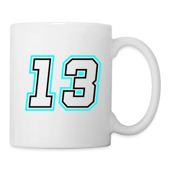 13 symbole de nombre - Mug blanc - blanc - Droite
