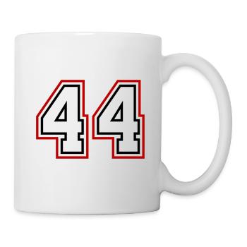 44 Zahl nummer - Tasse - Weiß - Rechts