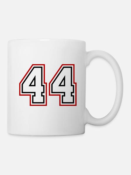 44 Numéro de numéro - Mug blanc - blanc
