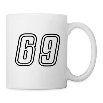 69 Zahl nummer - Tasse - Weiß - Rechts