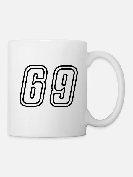 69 Numéro de numéro - Mug blanc - blanc