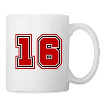 16 Zahl symbol - Tasse - Weiß - Rechts