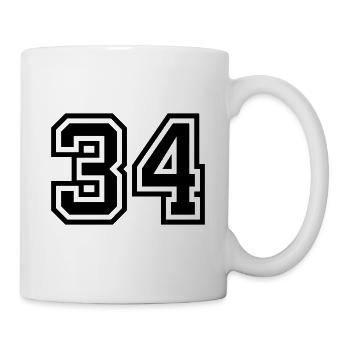 34 Zahl symbol - Tasse - Weiß - Rechts