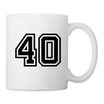 40 Zahl symbol - Tasse - Weiß - Rechts