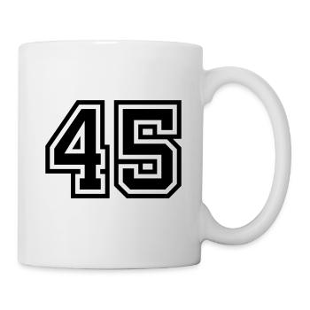45 Zahl symbol - Tasse - Weiß - Rechts