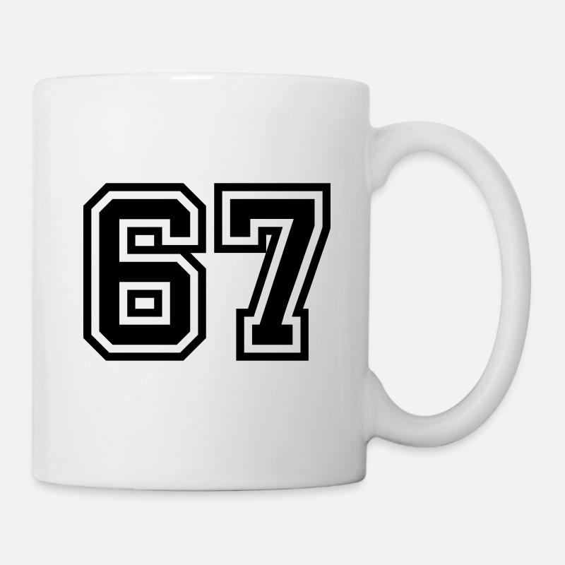 67 Zahl Symbol - Tasse - Weiß