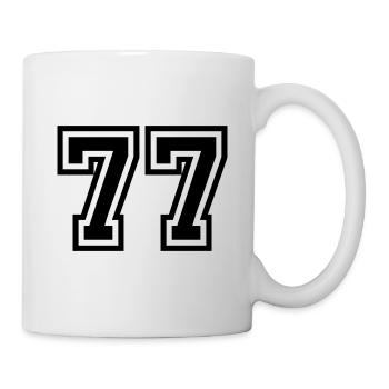 77 Zahl Symbol - Tasse - Weiß - Rechts